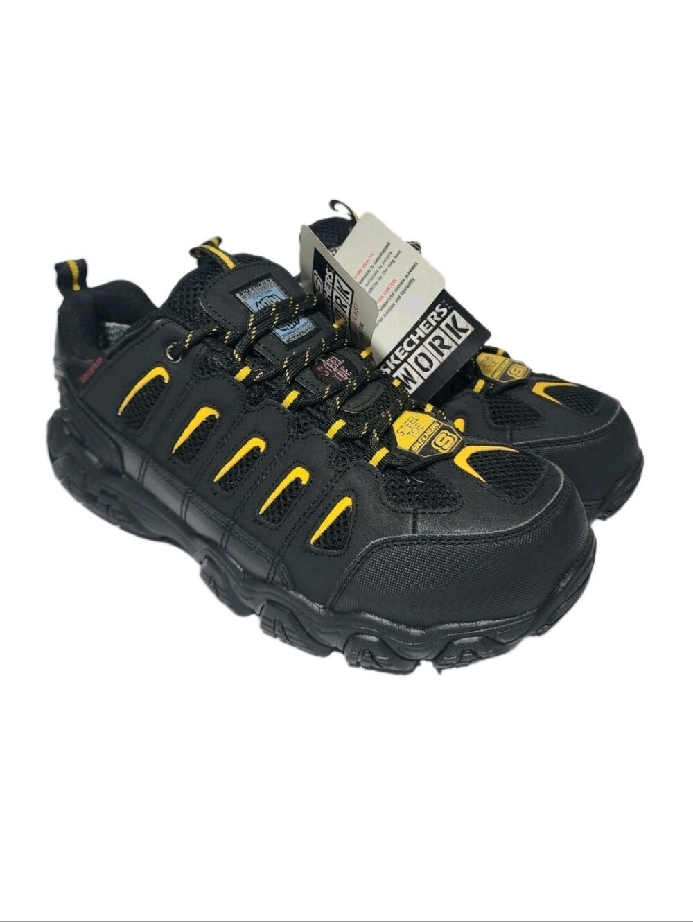 NWT Skechers Work Boots Shoes Blais Steel Toe 77051 Mens Black Leather Sz 10 New
